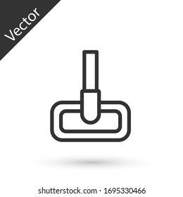 Icono de Mop de línea gris aislado en fondo blanco. El concepto de servicio de limpieza. Ilustración vectorial