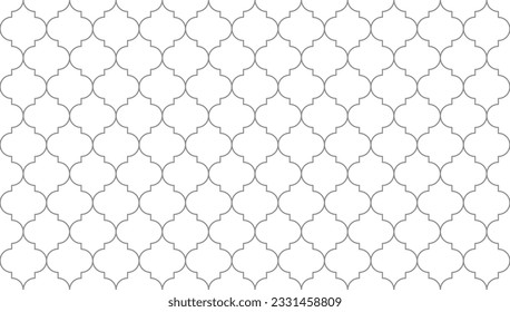 Grey line moroccan trellis seamless pattern. Vector Repeating Texture.
