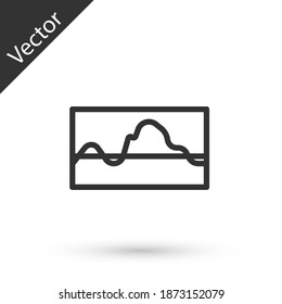 Grey line Music wave equalizer icon isolated on white background. Sound wave. Audio digital equalizer technology, console panel, pulse musical. Vector.