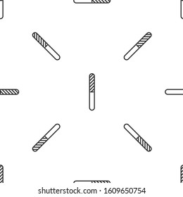Grey line Nail file icon isolated seamless pattern on white background. Manicure tool.  Vector Illustration