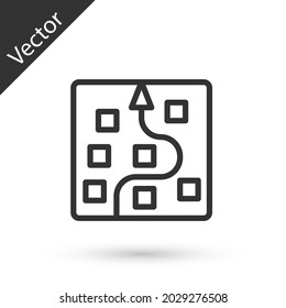 Grey line Neural network icon isolated on white background. Artificial intelligence AI.  Vector