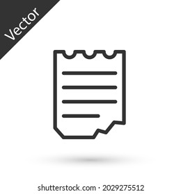 Icono de bloc de notas de línea gris aislado en fondo blanco. Icono de bloc de notas en espiral. Cuaderno escolar. Almohadilla de escritura. Diario para la escuela.  Vector