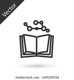 Grey line Open book icon isolated on white background. Vector Illustration