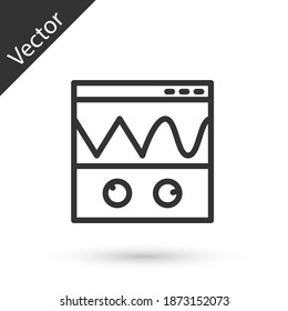 Grey line Oscilloscope measurement signal wave icon isolated on white background. Vector.