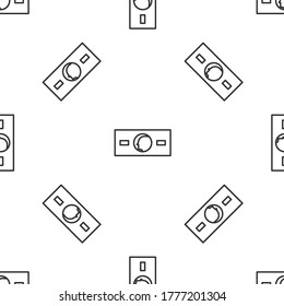 Grey line Paper money cash icon isolated seamless pattern on white background. Money banknotes stacks. Bill currency. Vector Illustration
