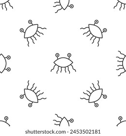 Grey line Pastafarianism icon isolated seamless pattern on white background.  Vector Illustration