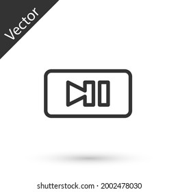 Grey line Pause button icon isolated on white background.  Vector