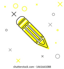 Grey line Pencil icon isolated on white background. Education sign. Drawing and educational tools. School office symbol.  Vector Illustration