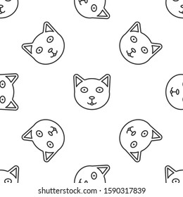 Grey line Pet icon isolated seamless pattern on white background.  Vector Illustration