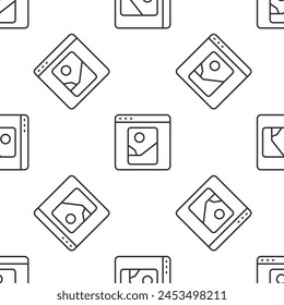 Grey line Photo retouching icon isolated seamless pattern on white background. Photographer, photography, retouch icon.  Vector