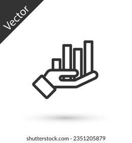 Grey line Pie chart infographic icon isolated on white background. Diagram chart sign.  Vector Illustration