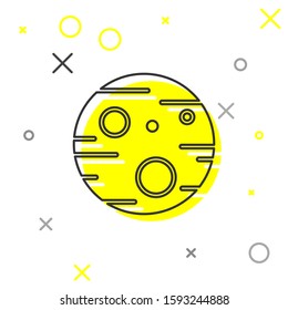 Grey line Planet Mars icon isolated on white background.  Vector Illustration