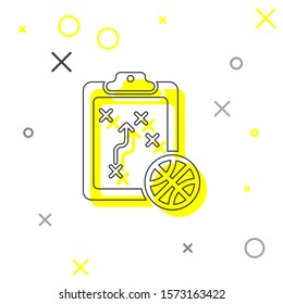 Grey line Planning strategy concept icon isolated on white background. Basketball cup formation and tactic.  Vector Illustration