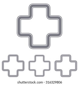 Grey Line Plus Logo Design Set Stock Vector (Royalty Free) 316329806 ...