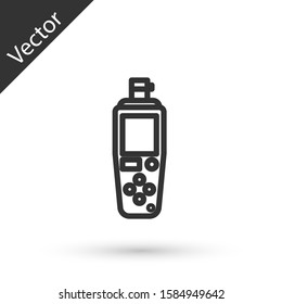 Grey line Portable sensor icon isolated on white background.  Vector Illustration