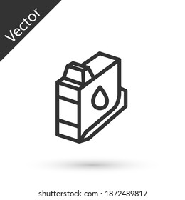 Grey line Printer ink cartridge icon isolated on white background. Vector.