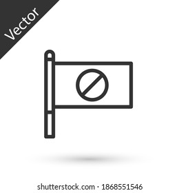 Grey line Protest icon isolated on white background. Meeting, protester, picket, speech, banner, protest placard, petition, leader, leaflet. Vector.