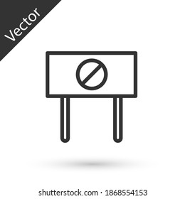 Grey line Protest icon isolated on white background. Meeting, protester, picket, speech, banner, protest placard, petition, leader, leaflet. Vector.