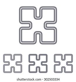 Grey line research logo design set