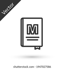 Grey line Restaurant cafe menu icon isolated on white background. Vector