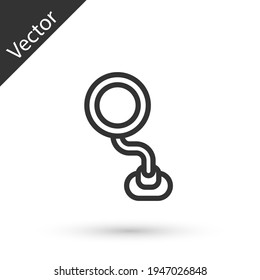 Grey line Road traffic sign. Signpost icon isolated on white background. Pointer symbol. Isolated street information sign. Direction sign. Vector