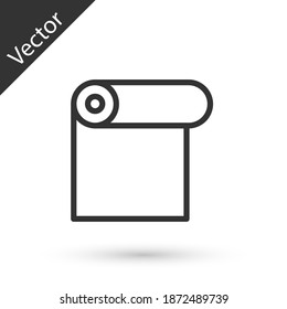 Grey line Roll of paper icon isolated on white background. Vector.