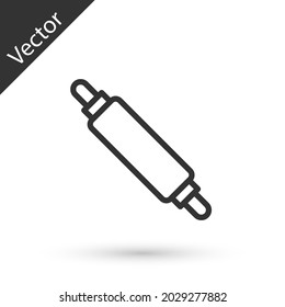 Icono del pasador de rodadura de línea gris aislado en fondo blanco.  Vector