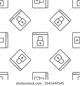 Linha cinza Proteja seu site com HTTPS, ícone SSL isolado padrão perfeito no fundo branco. Protocolo de comunicação da Internet.  Vetor