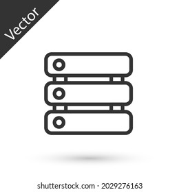 Grey line Server, Data, Web Hosting icon isolated on white background.  Vector