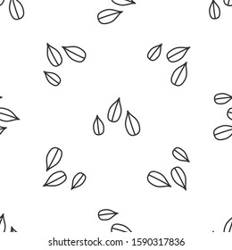 Grey line Sesame seeds icon isolated seamless pattern on white background.  Vector Illustration