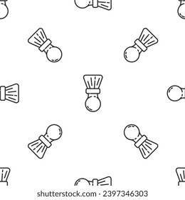 Grey line Shaving brush icon isolated seamless pattern on white background. Barbershop symbol.  Vector Illustration