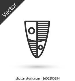 Grey line Shield icon isolated on white background. Guard sign. Security, safety, protection, privacy concept.  Vector Illustration