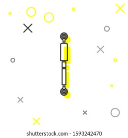 Grey line Shock absorber icon isolated on white background.  Vector Illustration