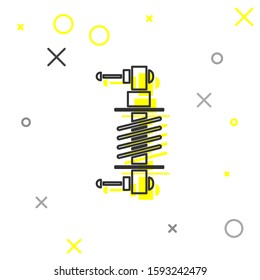 Grey line Shock absorber icon isolated on white background.  Vector Illustration