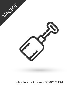 Grey line Shovel toy icon isolated on white background.  Vector