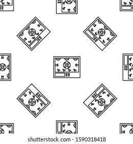 Grey line Smart farming technology - farm automation system icon isolated seamless pattern on white background.  Vector Illustration