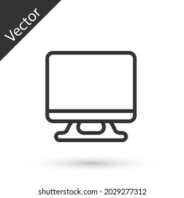 Grey line Smart Tv icon isolated on white background. Television sign.  Vector