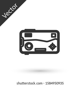Grey line Smartphone and playing in game icon isolated on white background. Mobile gaming concept.  Vector Illustration