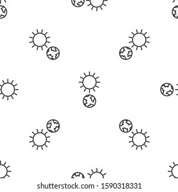 Grey line Solstice icon isolated seamless pattern on white background.  Vector Illustration