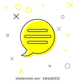 Grey line Speech bubble chat icon isolated on white background. Message icon. Communication or comment chat symbol.  Vector Illustration
