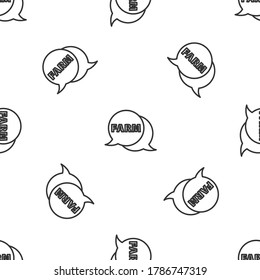 Graue Linie Sprachblase mit Text Farm Symbol isoliert nahtloses Muster auf weißem Hintergrund. Vektorgrafik