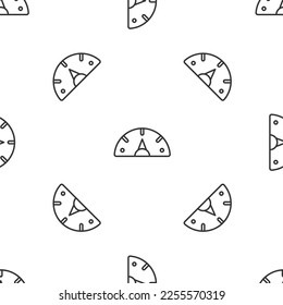Grey line Speedometer icon isolated seamless pattern on white background.  Vector