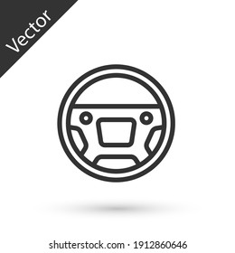 Grey line Steering wheel icon isolated on white background. Car wheel icon. Vector.