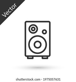 Grey line Stereo speaker icon isolated on white background. Sound system speakers. Music icon. Musical column speaker bass equipment.  Vector