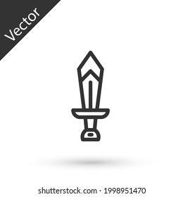 Línea gris Sword para el icono de juego aislado en fondo blanco.  Vector