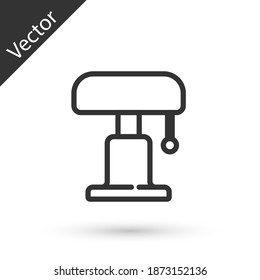 Icono de la lámpara de mesa de línea gris aislado en fondo blanco. Vector.