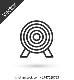 Grey line Target financial goal concept icon isolated on white background. Symbolic goals achievement, success. Vector