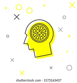 Grey line Thoughts on a basketball icon isolated on white background.  Vector Illustration