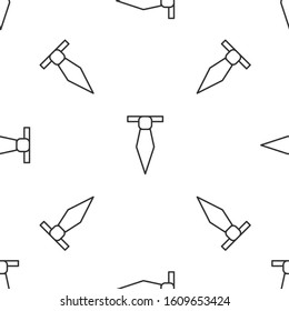 Grey line Tie icon isolated seamless pattern on white background. Necktie and neckcloth symbol.  Vector Illustration