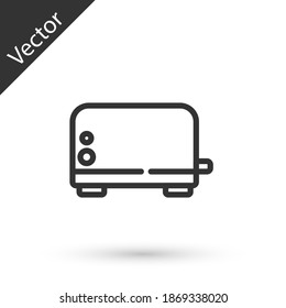 Grey line Toaster icon isolated on white background. Vector.